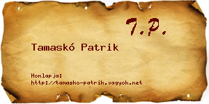 Tamaskó Patrik névjegykártya